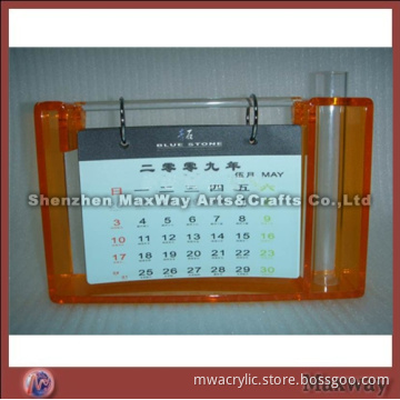 Brown High Grade Finely Designed Acrylic Calendar Holder Rack